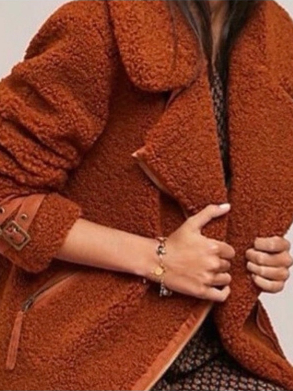 Marrakech Moto Jacket Rust Brown Teddybear M - Picture 9 of 9